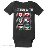 I Stand With Canada Greenland Mexico Panama Gaza Ukraine Baby Bodysuit thumb 0