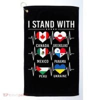 I Stand With Canada Greenland Mexico Panama Gaza Ukraine Golf Towel thumb 0