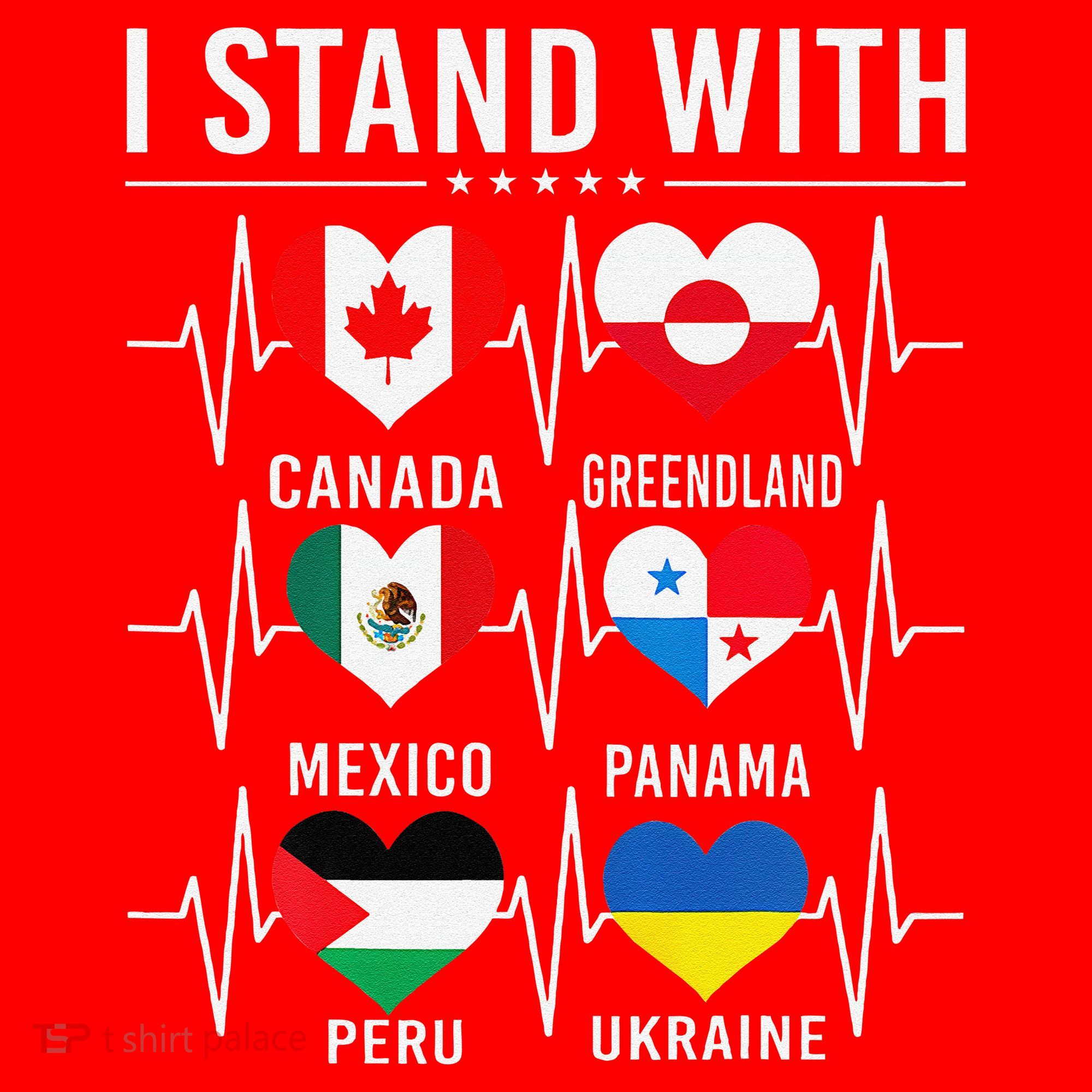 I Stand With Canada Greenland Mexico Panama Gaza Ukraine Santa Hat