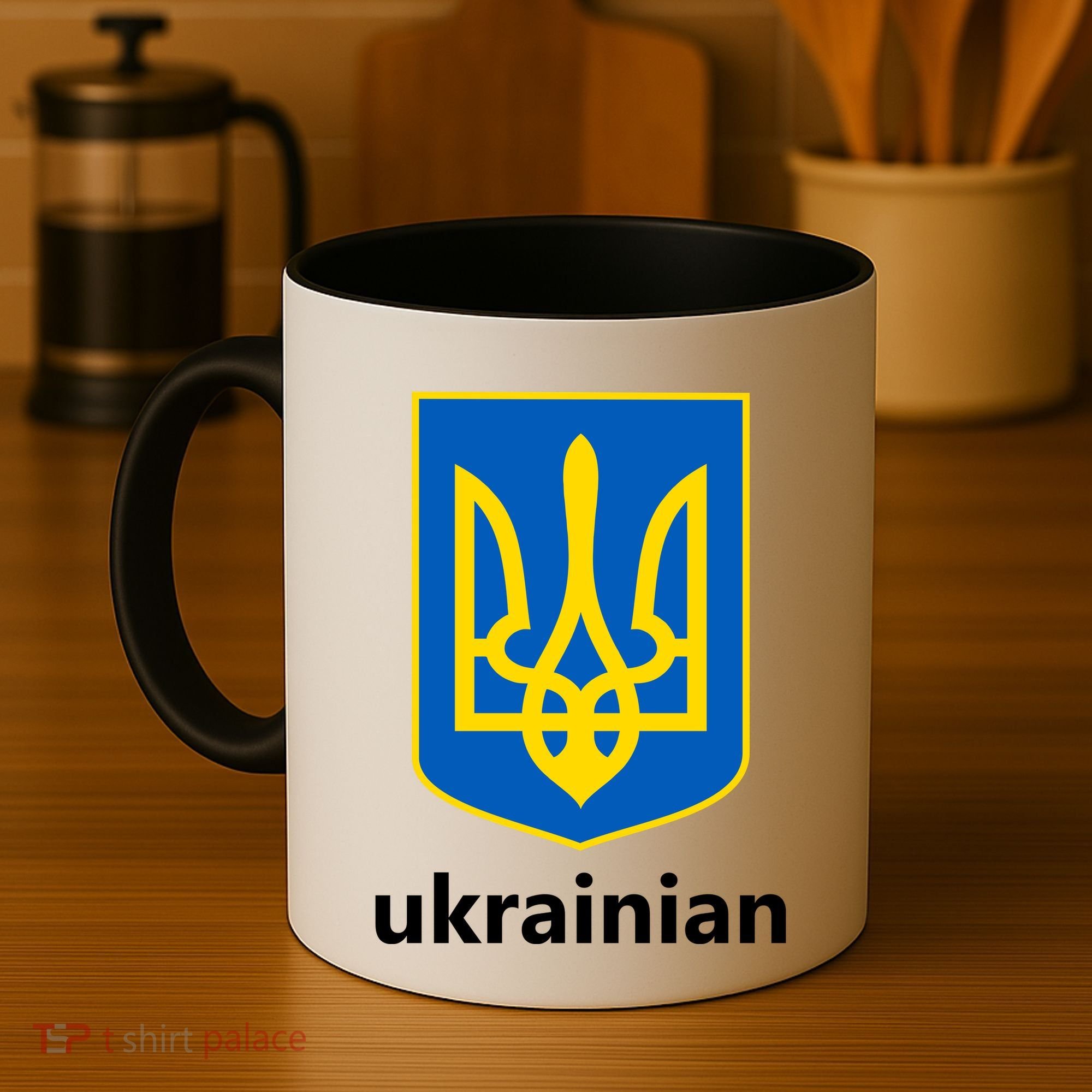 I Stand With Ukraine USA Support Ukrainian Pride Trident Coffee Mug
