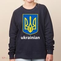 I Stand With Ukraine USA Support Ukrainian Pride Trident Women's Sweatshirt thumb 0