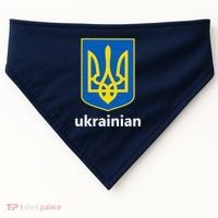 I Stand With Ukraine USA Support Ukrainian Pride Trident USA-Made Doggie Bandana thumb 0