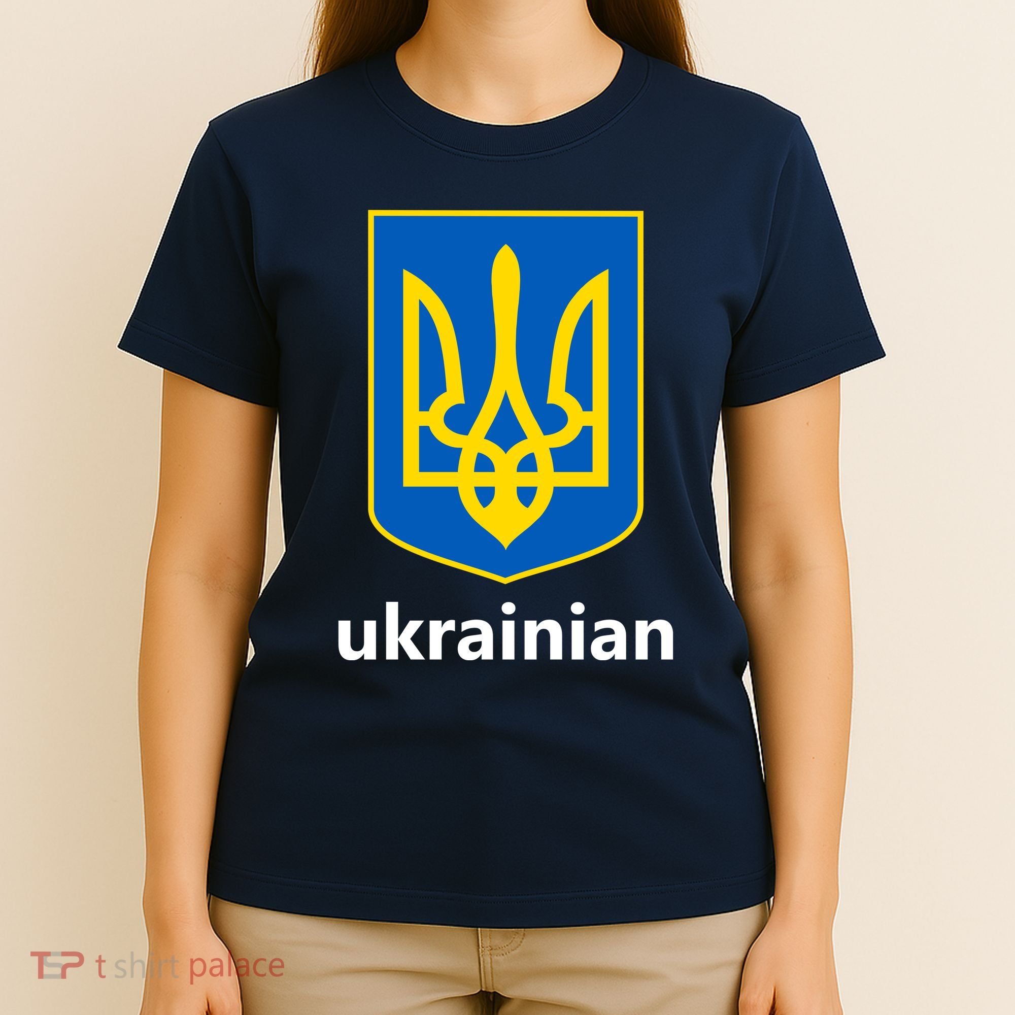 I Stand With Ukraine USA Support Ukrainian Pride Trident T-Shirt