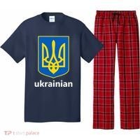 I Stand With Ukraine USA Support Ukrainian Pride Trident Pajama Set thumb 0