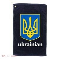 I Stand With Ukraine USA Support Ukrainian Pride Trident Golf Towel thumb 0