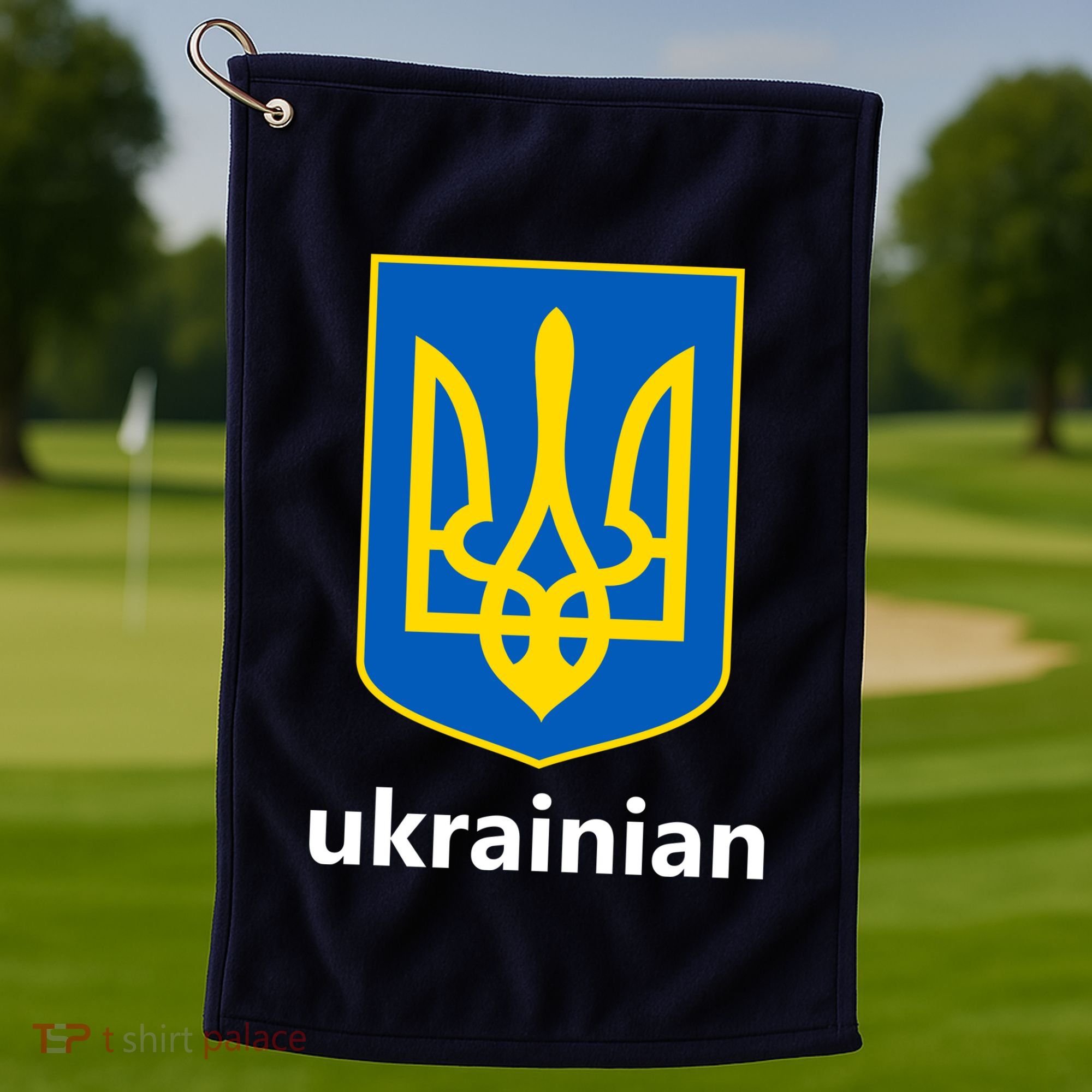 I Stand With Ukraine USA Support Ukrainian Pride Trident Golf Towel