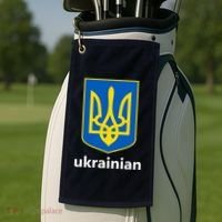 I Stand With Ukraine USA Support Ukrainian Pride Trident Golf Towel thumb 2