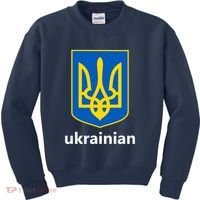 I Stand With Ukraine USA Support Ukrainian Pride Trident Kids Sweatshirt thumb 0