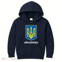 I Stand With Ukraine USA Support Ukrainian Pride Trident Kids Hoodie thumb 0