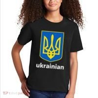 I Stand With Ukraine USA Support Ukrainian Pride Trident Kids T-Shirt thumb 2