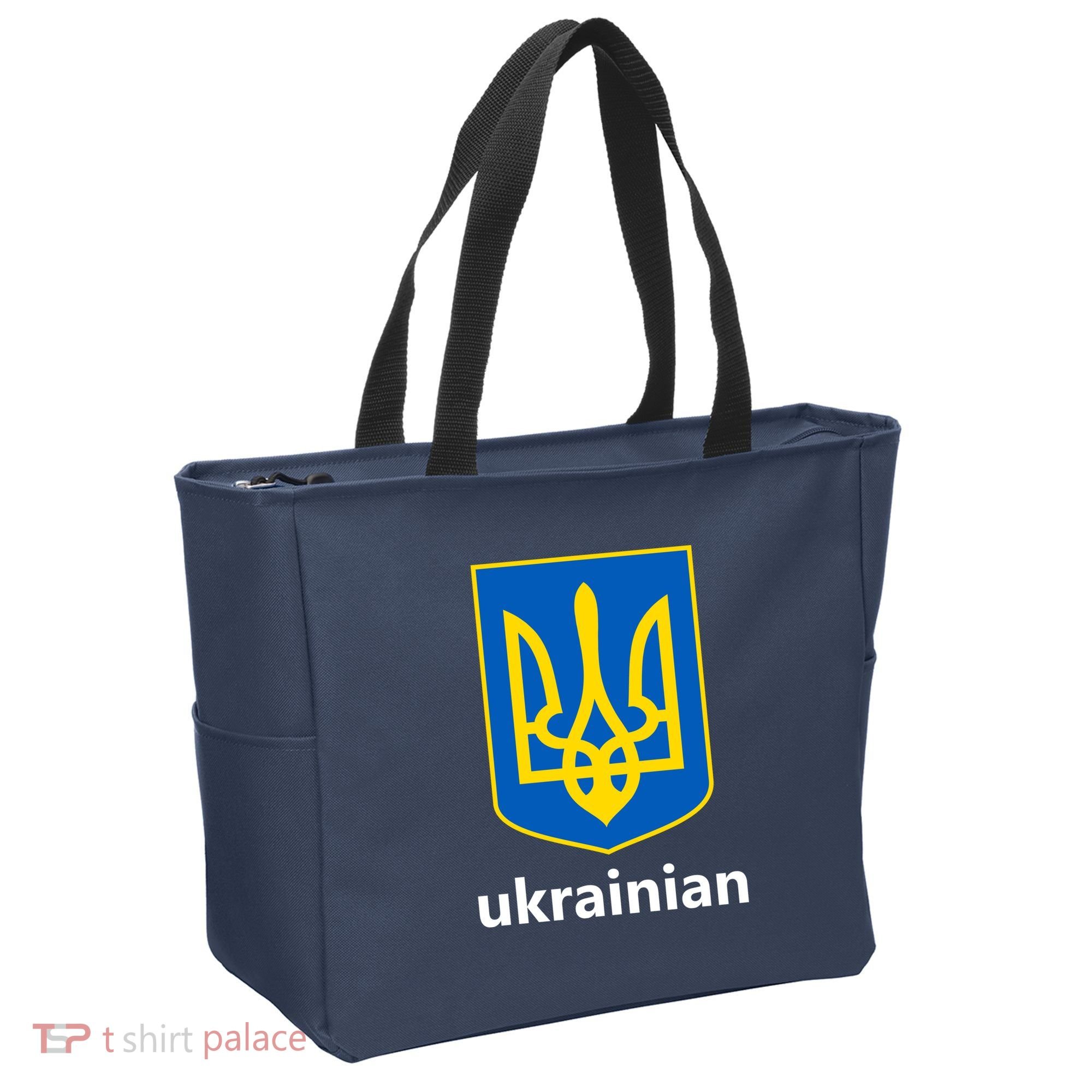 I Stand With Ukraine USA Support Ukrainian Pride Trident Tote Bag