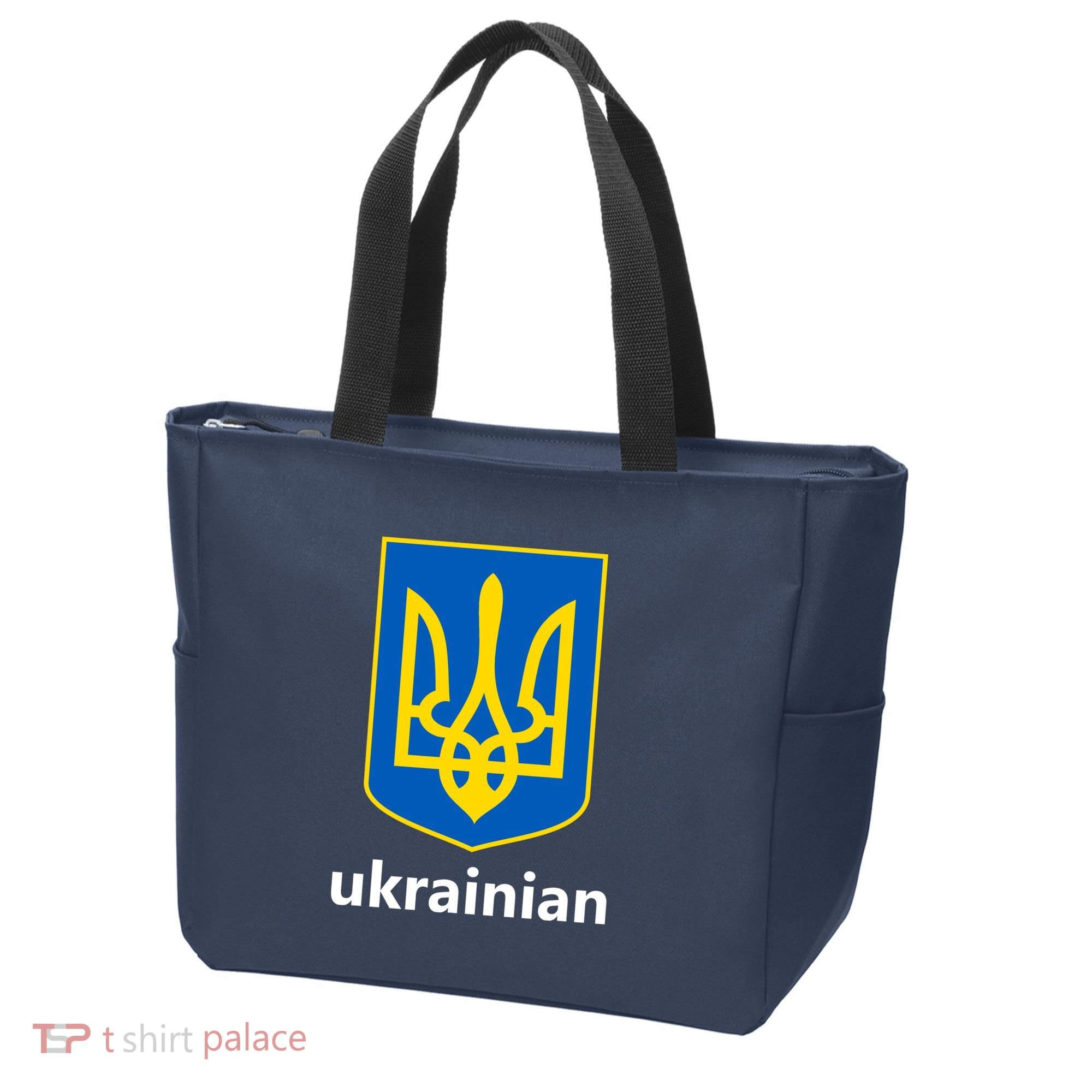 I Stand With Ukraine USA Support Ukrainian Pride Trident Tote Bag