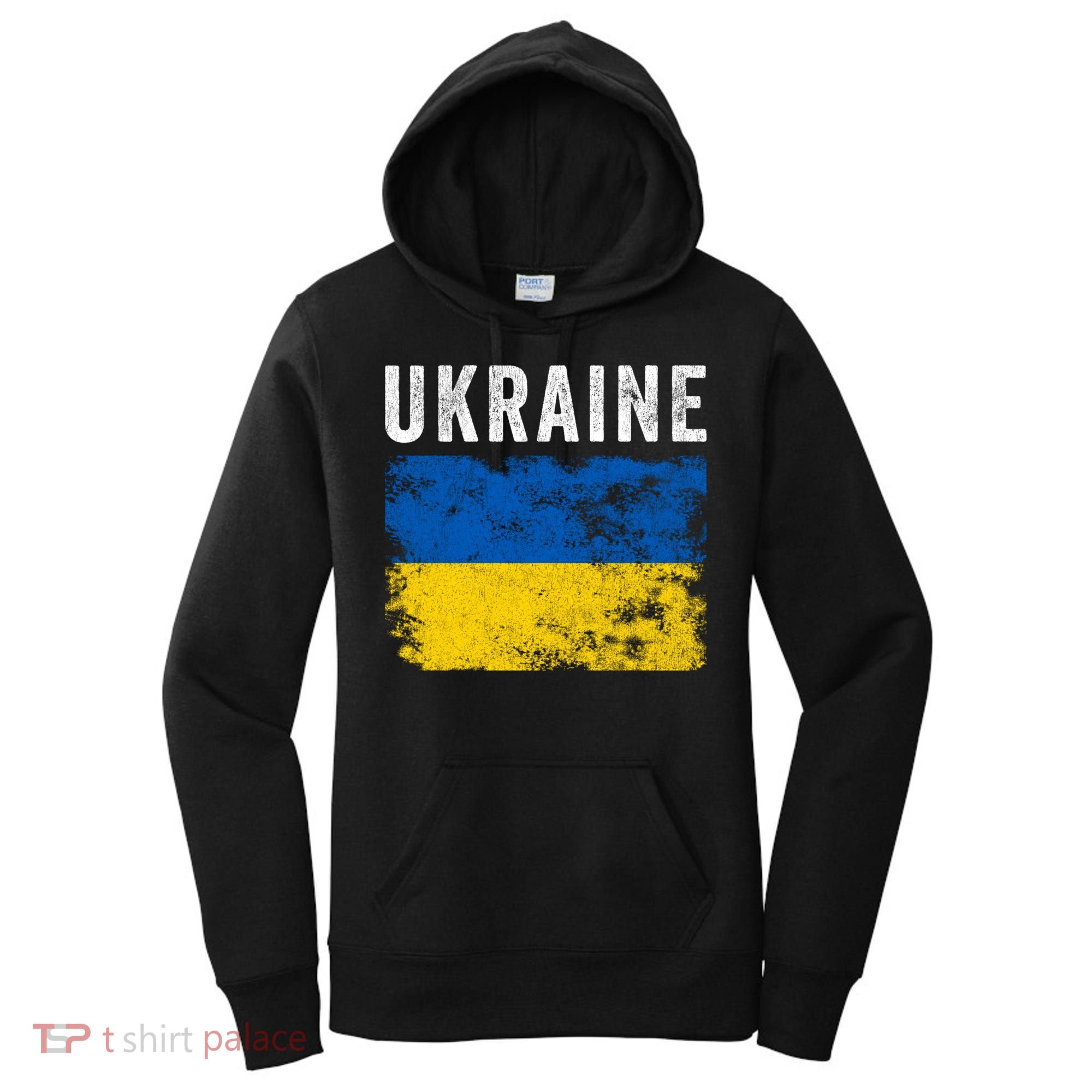 I Stand With Ukraine Flag Yellow And Blue Support The Ukranian Gift Women's Hoodie