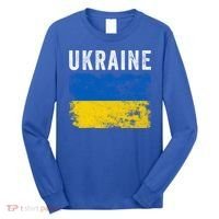 I Stand With Ukraine Flag Yellow And Blue Support The Ukranian Gift Long Sleeve Shirt thumb 0