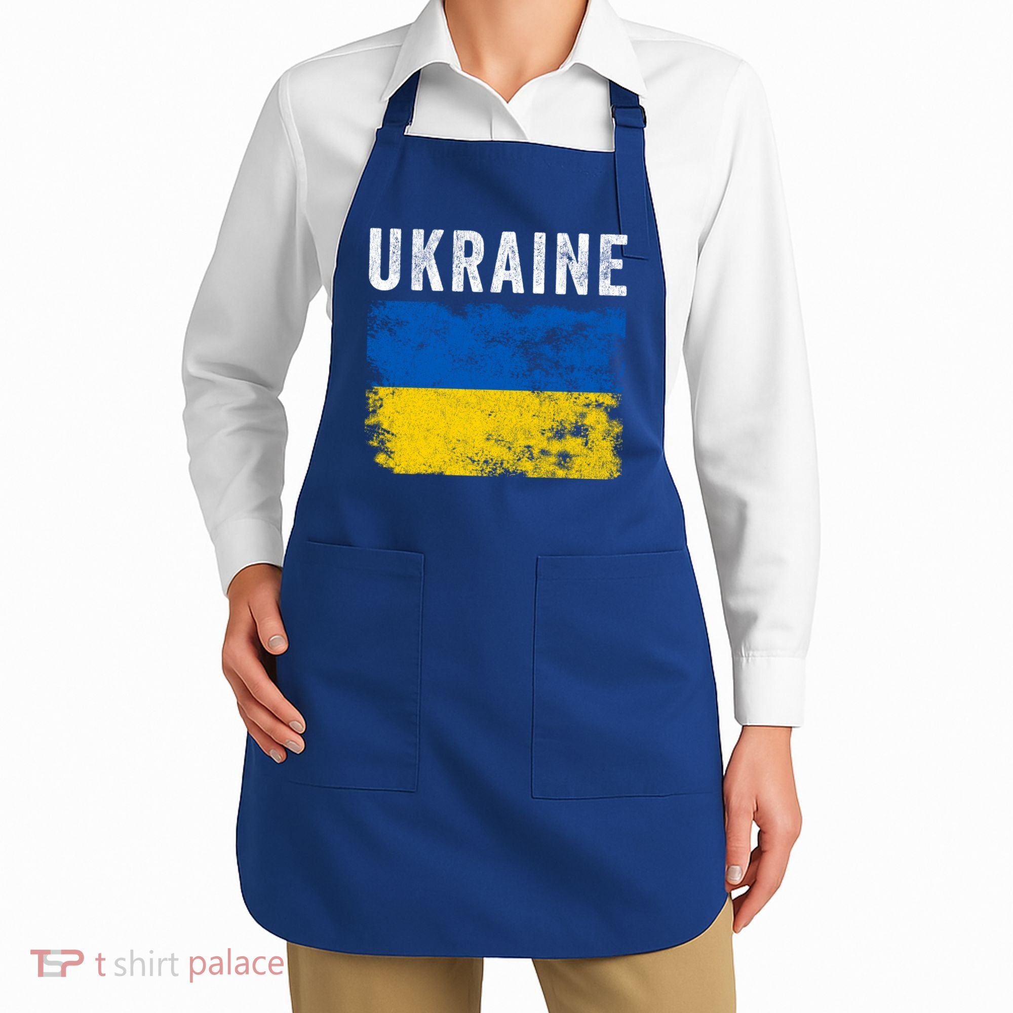 I Stand With Ukraine Flag Yellow And Blue Support The Ukranian Gift Apron