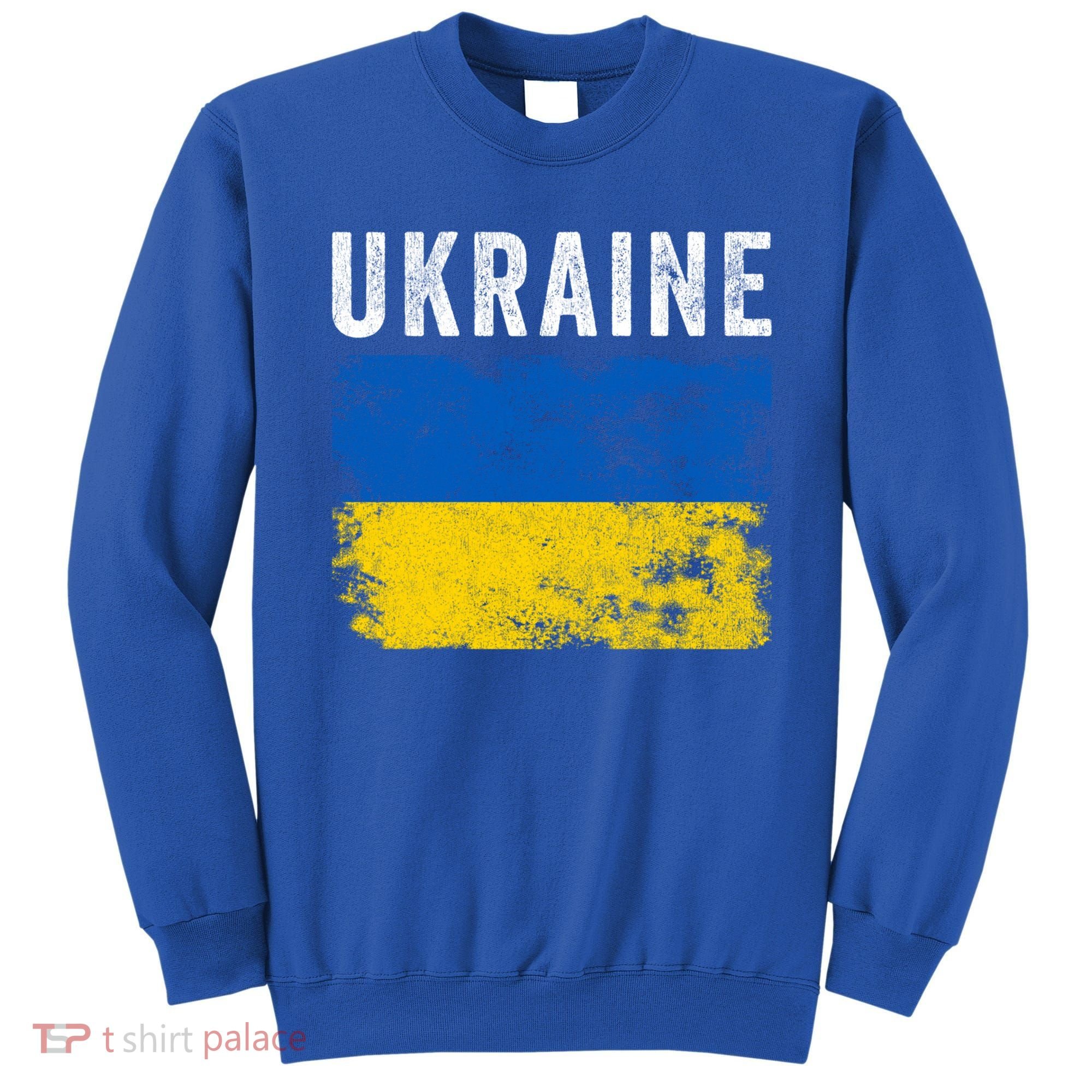 I Stand With Ukraine Flag Yellow And Blue Support The Ukranian Gift Sweatshirt