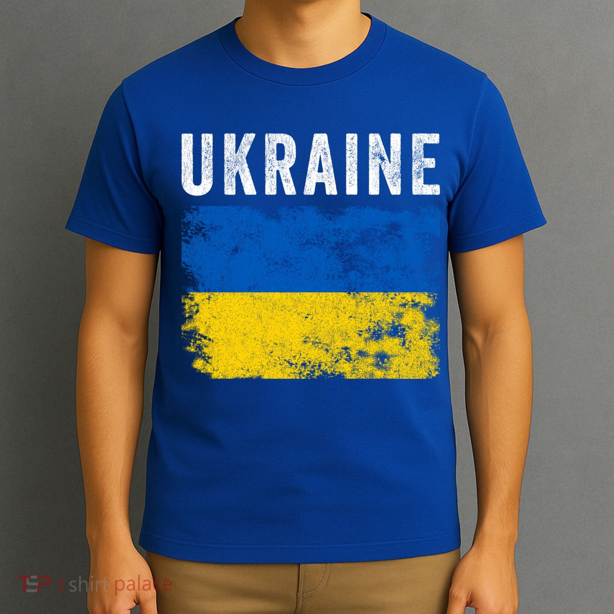 I Stand With Ukraine Flag Yellow And Blue Support The Ukranian Gift T-Shirt