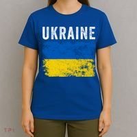 I Stand With Ukraine Flag Yellow And Blue Support The Ukranian Gift T-Shirt thumb 4