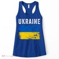I Stand With Ukraine Flag Yellow And Blue Support The Ukranian Gift Women's Tank Top thumb 0