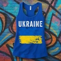 I Stand With Ukraine Flag Yellow And Blue Support The Ukranian Gift Women's Tank Top thumb 3