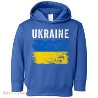I Stand With Ukraine Flag Yellow And Blue Support The Ukranian Gift Toddler Hoodie thumb 0