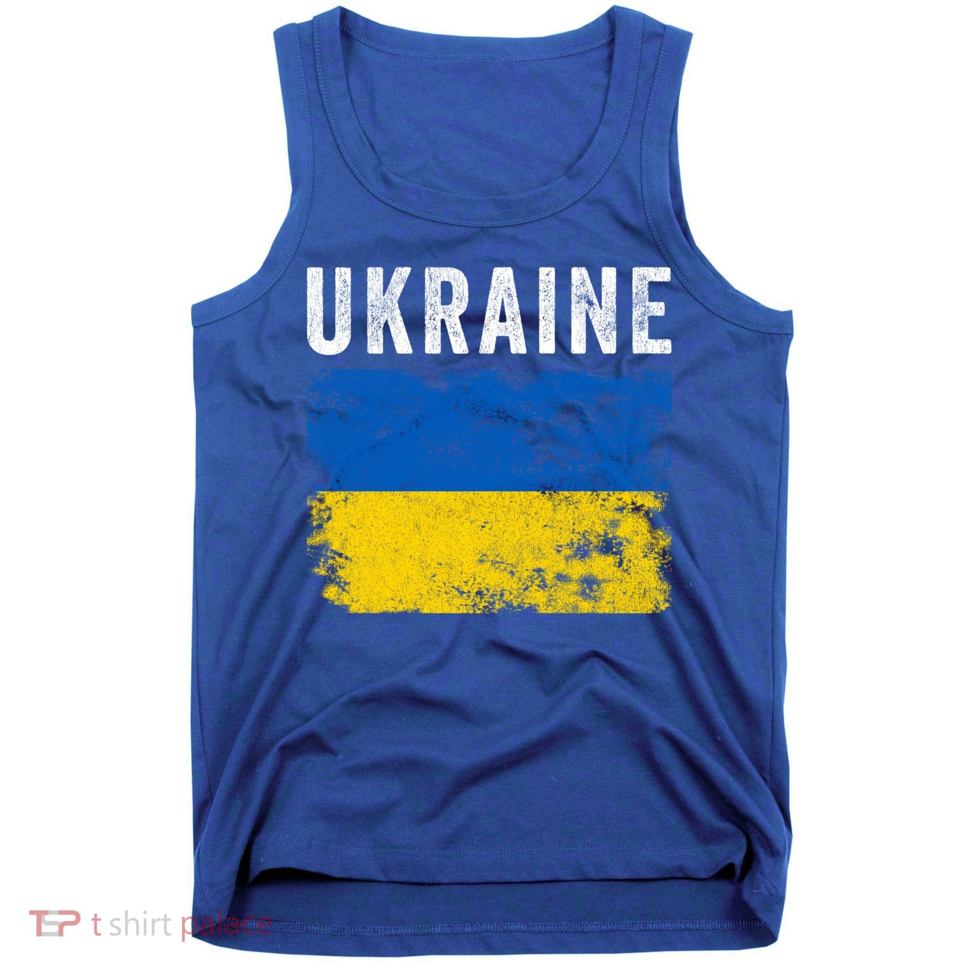 I Stand With Ukraine Flag Yellow And Blue Support The Ukranian Gift Tank Top