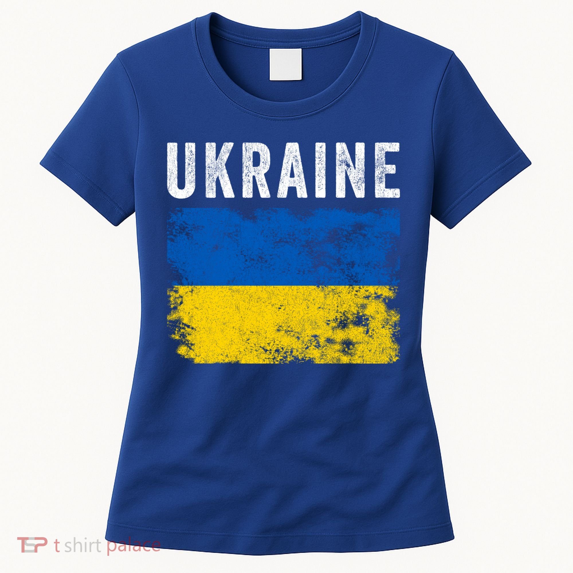 I Stand With Ukraine Flag Yellow And Blue Support The Ukranian Gift Women's T-Shirt