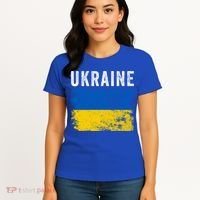 I Stand With Ukraine Flag Yellow And Blue Support The Ukranian Gift Women's T-Shirt thumb 4