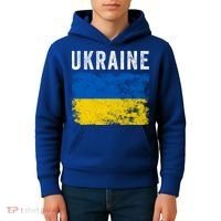 I Stand With Ukraine Flag Yellow And Blue Support The Ukranian Gift Kids Hoodie thumb 4