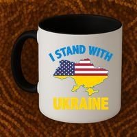 I Stand With Ukraine Map American Flag Us Support Ukrainian Gift Coffee Mug thumb 2