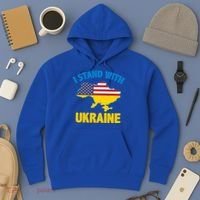 I Stand With Ukraine Map American Flag Us Support Ukrainian Gift Hoodie thumb 3