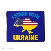 I Stand With Ukraine Map American Flag Us Support Ukrainian Gift Mousepad thumb 0