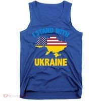 I Stand With Ukraine Map American Flag Us Support Ukrainian Gift Tank Top thumb 0