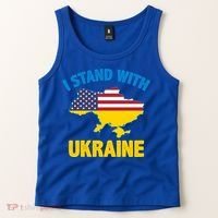 I Stand With Ukraine Map American Flag Us Support Ukrainian Gift Tank Top thumb 2