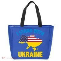 I Stand With Ukraine Map American Flag Us Support Ukrainian Gift Tote Bag thumb 0