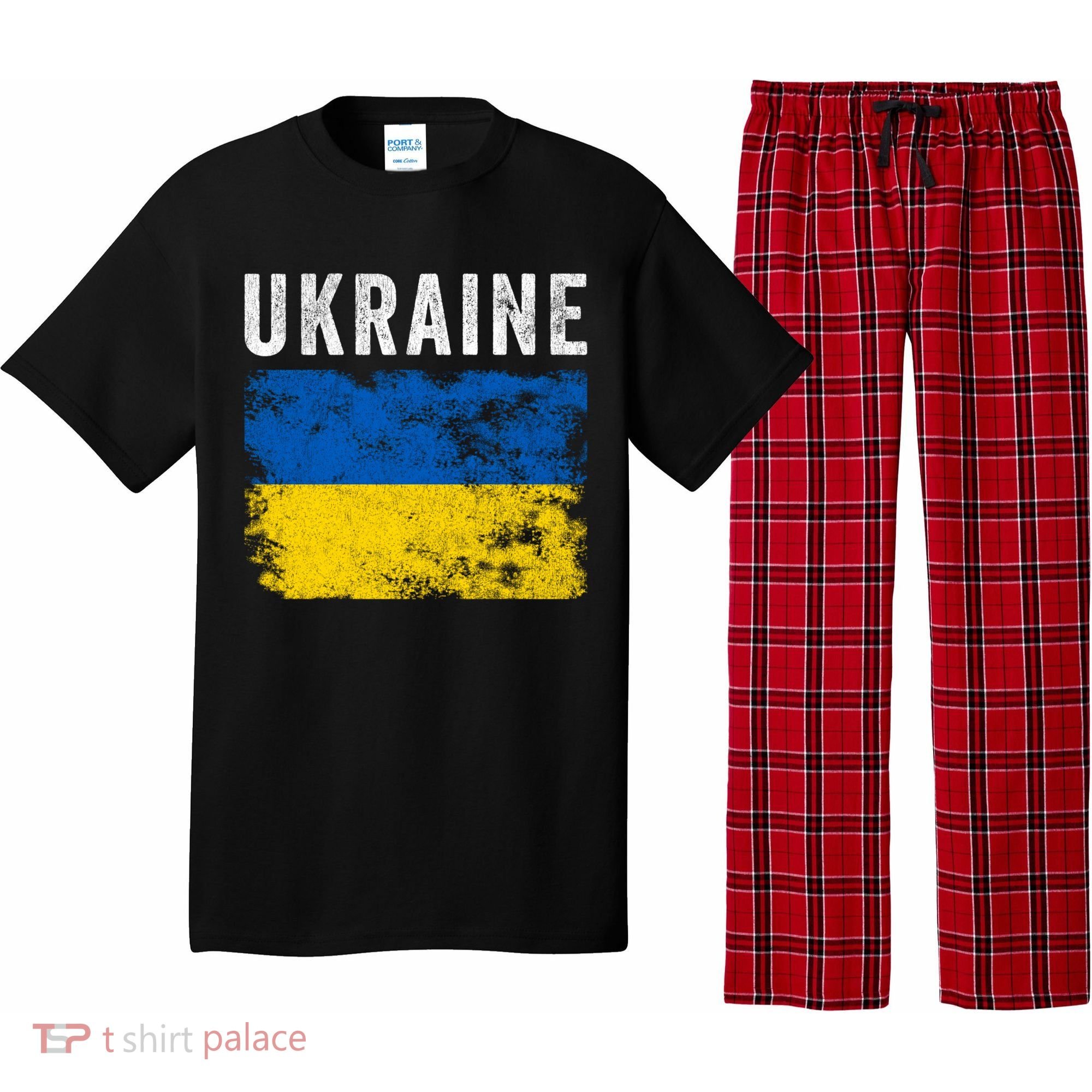 I Stand With Ukraine Flag Yellow And Blue Support The Ukranian Gift Pajama Set