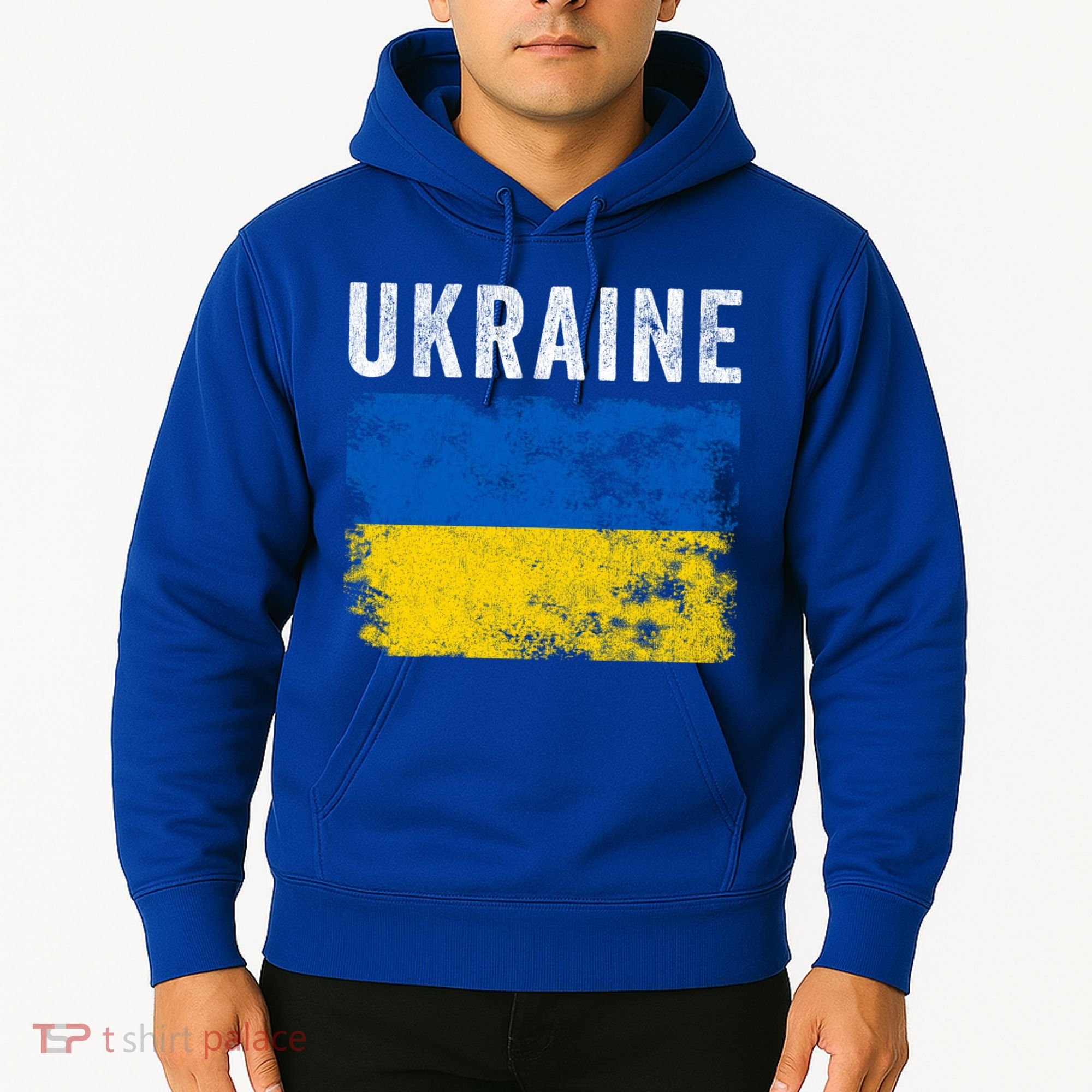 I Stand With Ukraine Flag Yellow And Blue Support The Ukranian Gift Hoodie