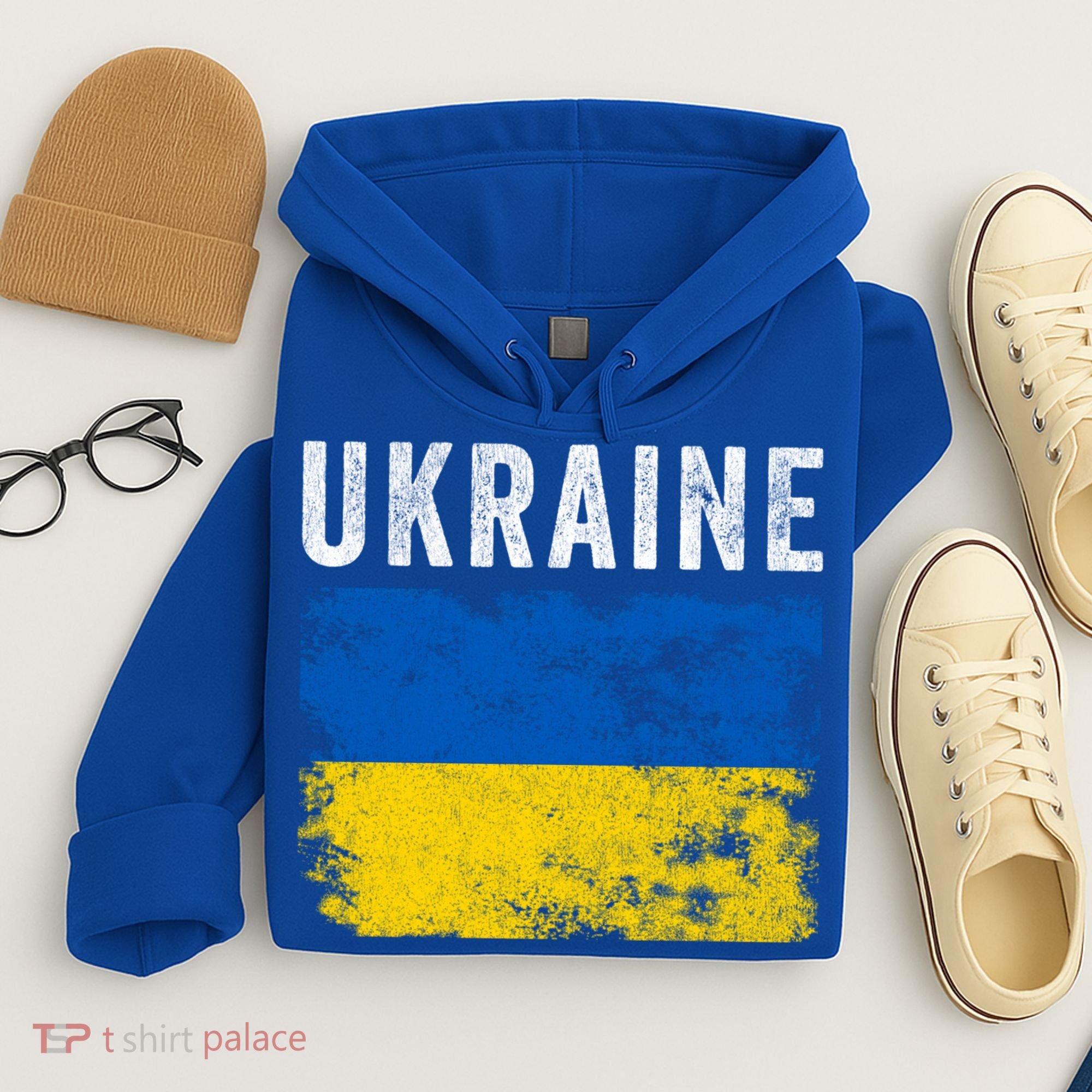 I Stand With Ukraine Flag Yellow And Blue Support The Ukranian Gift Hoodie