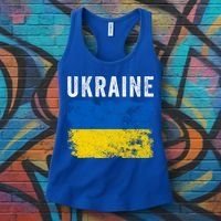 I Stand With Ukraine Flag Yellow And Blue Support The Ukranian Gift Women's Tank Top thumb 3