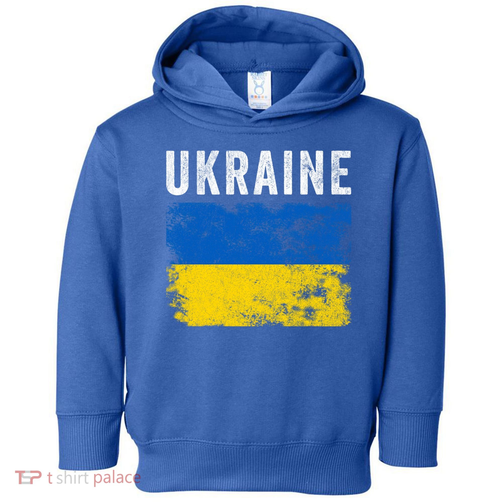 I Stand With Ukraine Flag Yellow And Blue Support The Ukranian Gift Toddler Hoodie