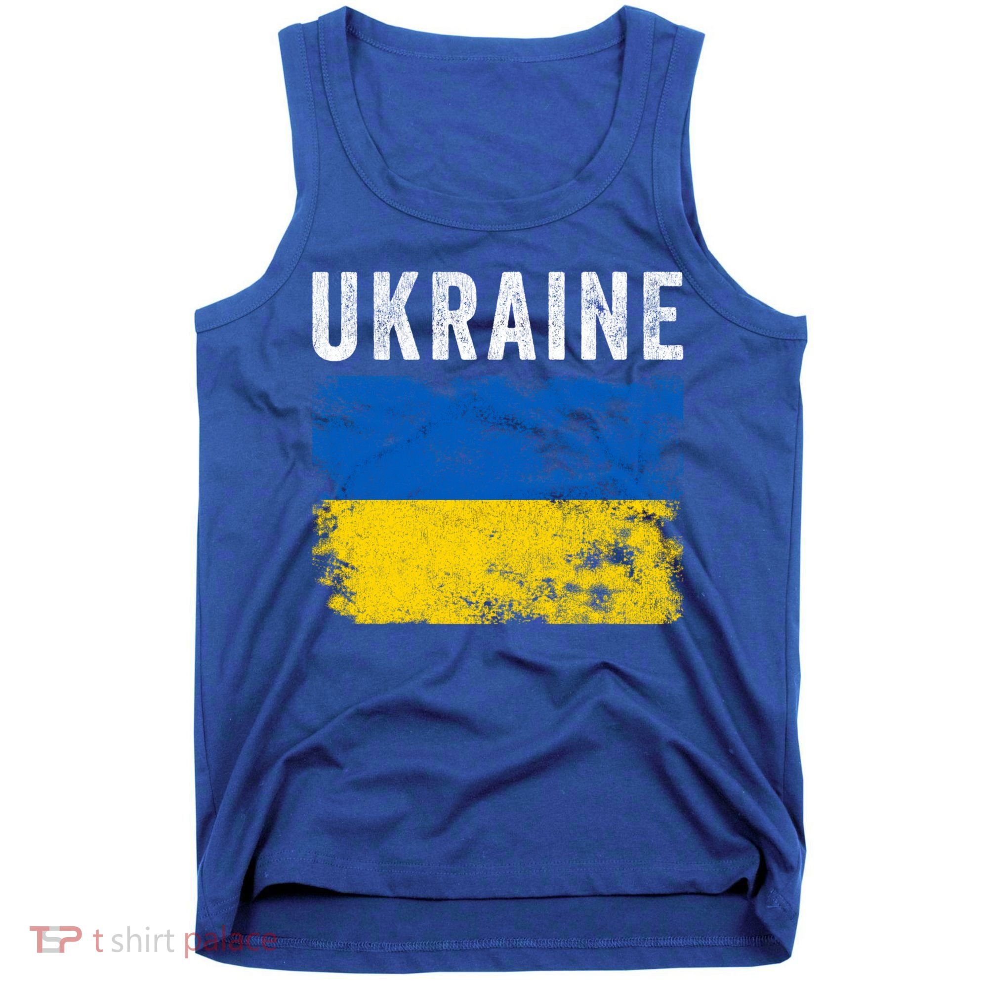 I Stand With Ukraine Flag Yellow And Blue Support The Ukranian Gift Tank Top