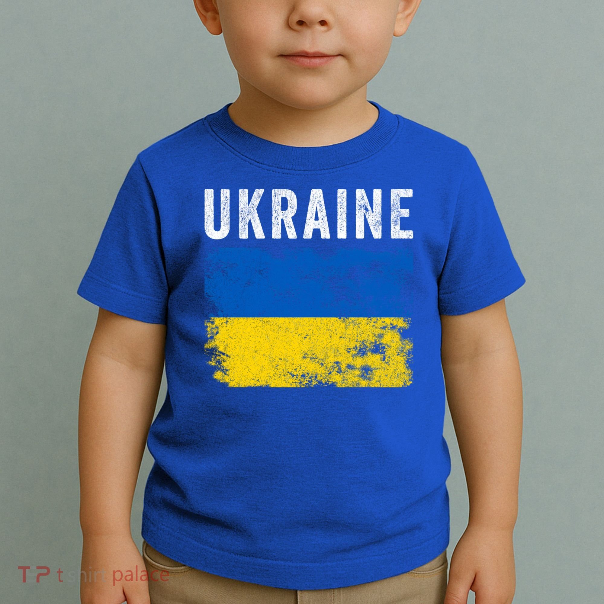 I Stand With Ukraine Flag Yellow And Blue Support The Ukranian Gift Toddler T-Shirt