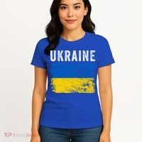 I Stand With Ukraine Flag Yellow And Blue Support The Ukranian Gift Women's T-Shirt thumb 4
