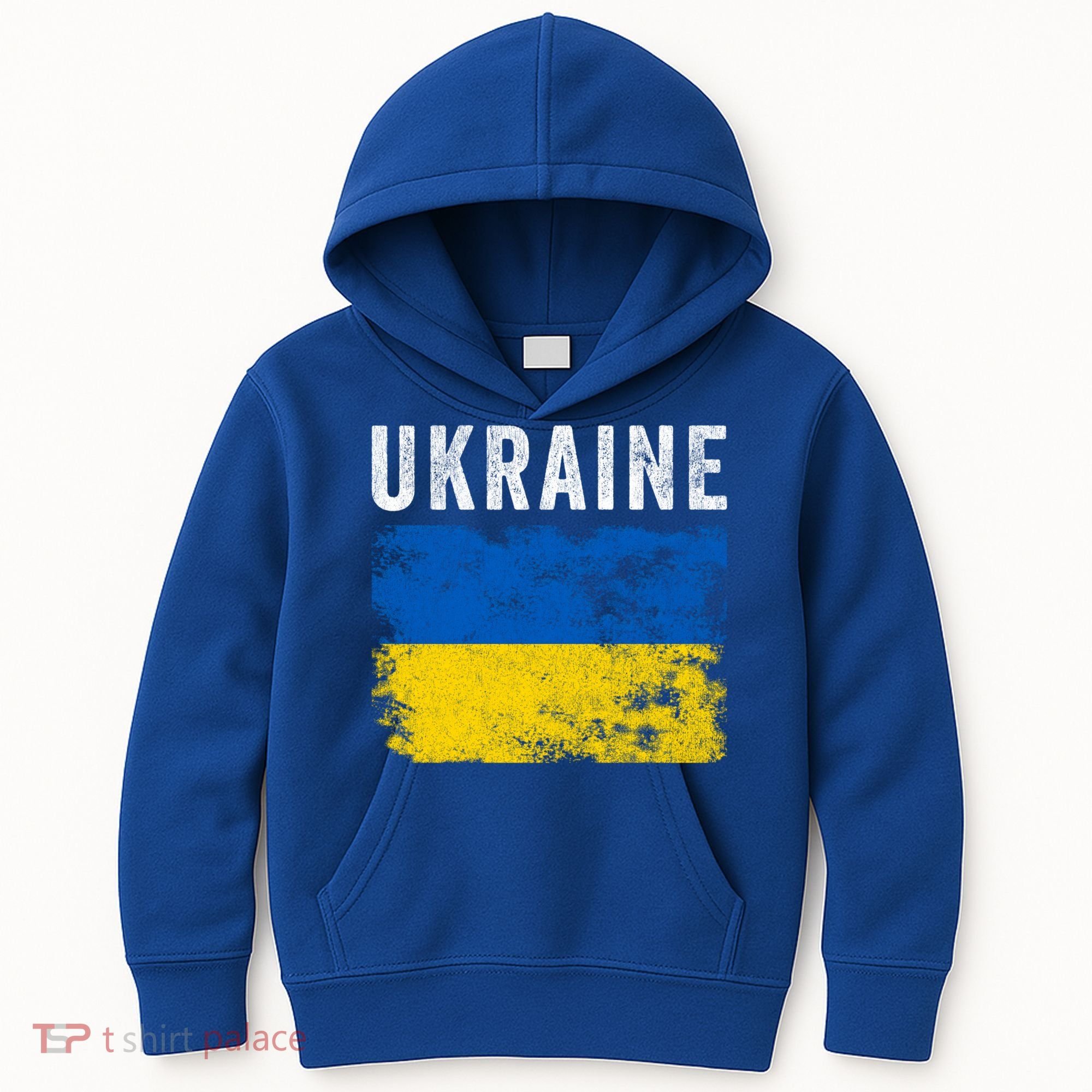 I Stand With Ukraine Flag Yellow And Blue Support The Ukranian Gift Kids Hoodie