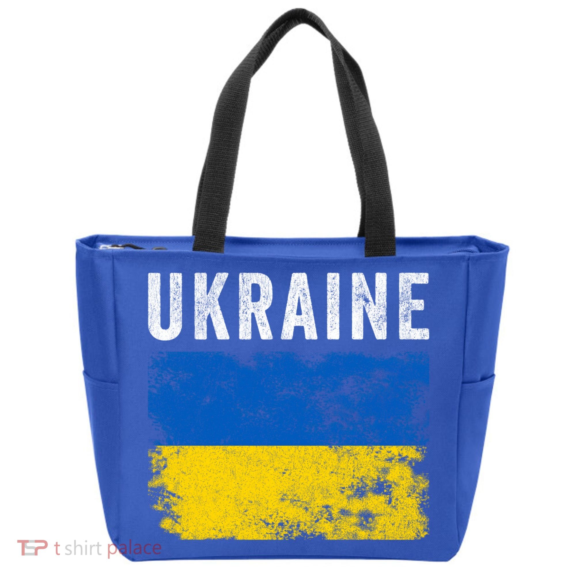 I Stand With Ukraine Flag Yellow And Blue Support The Ukranian Gift Tote Bag