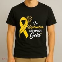 In September We Wear Gold Childhood Cancer Awareness T-Shirt thumb 3