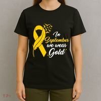 In September We Wear Gold Childhood Cancer Awareness T-Shirt thumb 4