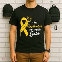 In September We Wear Gold Childhood Cancer Awareness T-Shirt thumb 6