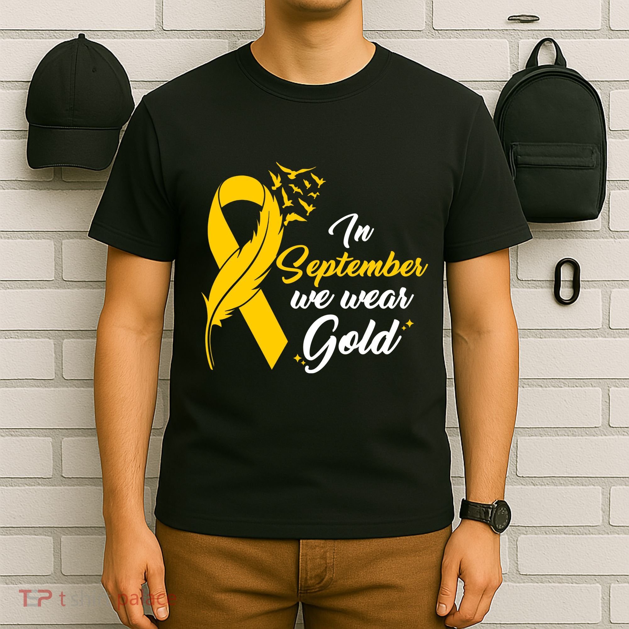 In September We Wear Gold Childhood Cancer Awareness T-Shirt