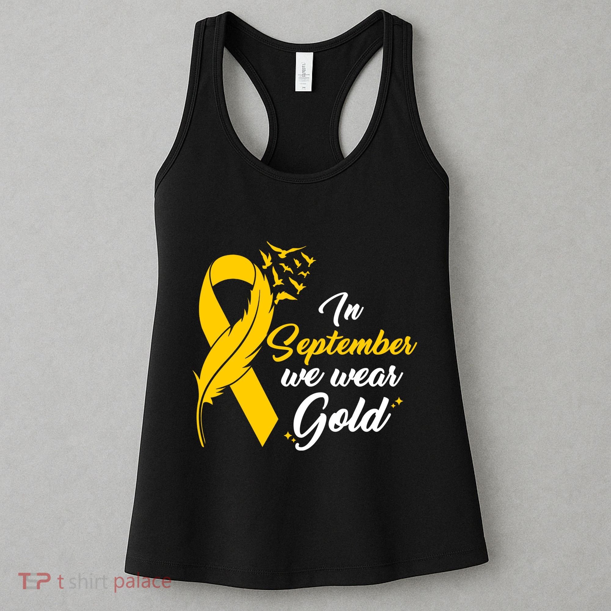 In September We Wear Gold Childhood Cancer Awareness Women's Tank Top